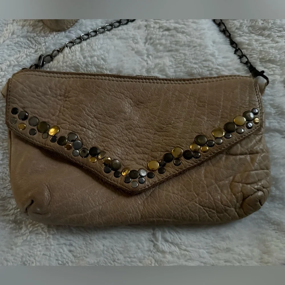 Origi Genuine Leather Crossbody Shoulder Bag Chain Strap Made in Italy P’elle - Picture 2 of 7